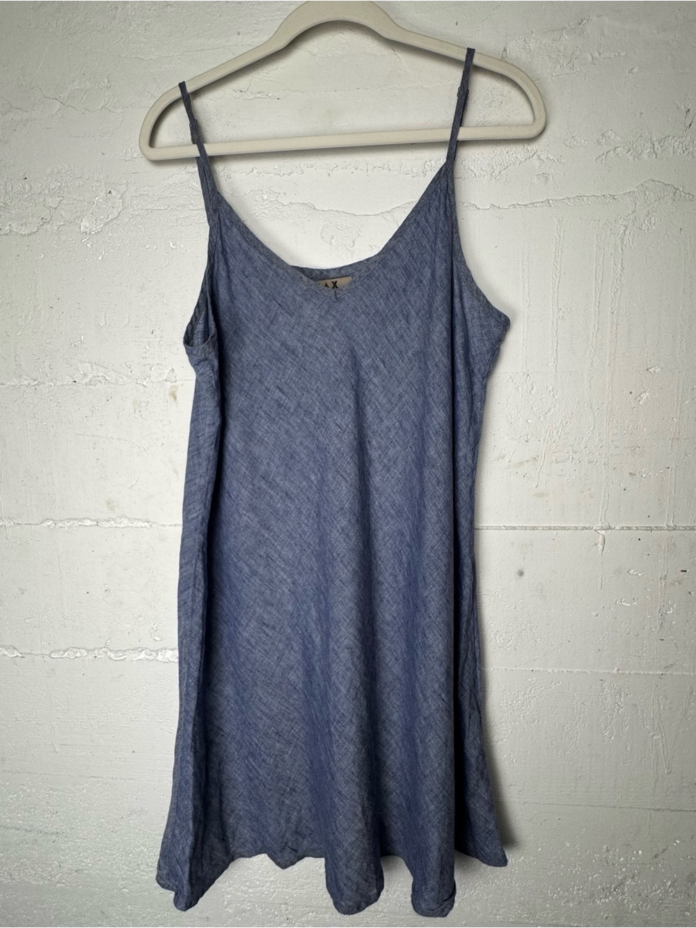 Flax 100 % Linen Dress Slip tank Chambray Cottagecore minimal Size Medium
